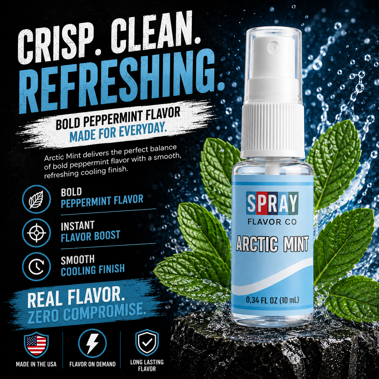 ARCTIC MINT – Ice-cool peppermint flavor spray